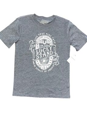 Lucky Brand Gray Short Sleeve Tee Shirt Soft Boys Medium NWT